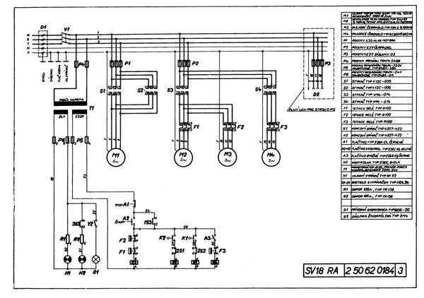Електрична схема токарно-гвинторізного верстата SV18RA SV18RA Схема електрична токарно-гвинторізного верстата